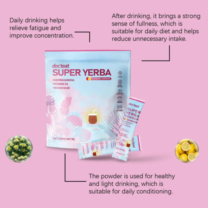 Docteat 300g Yerba Mate Powder Support Energy Relieve Stress Refreshing Flavor Vitamin Supplement Instant Yerba Mate Powder